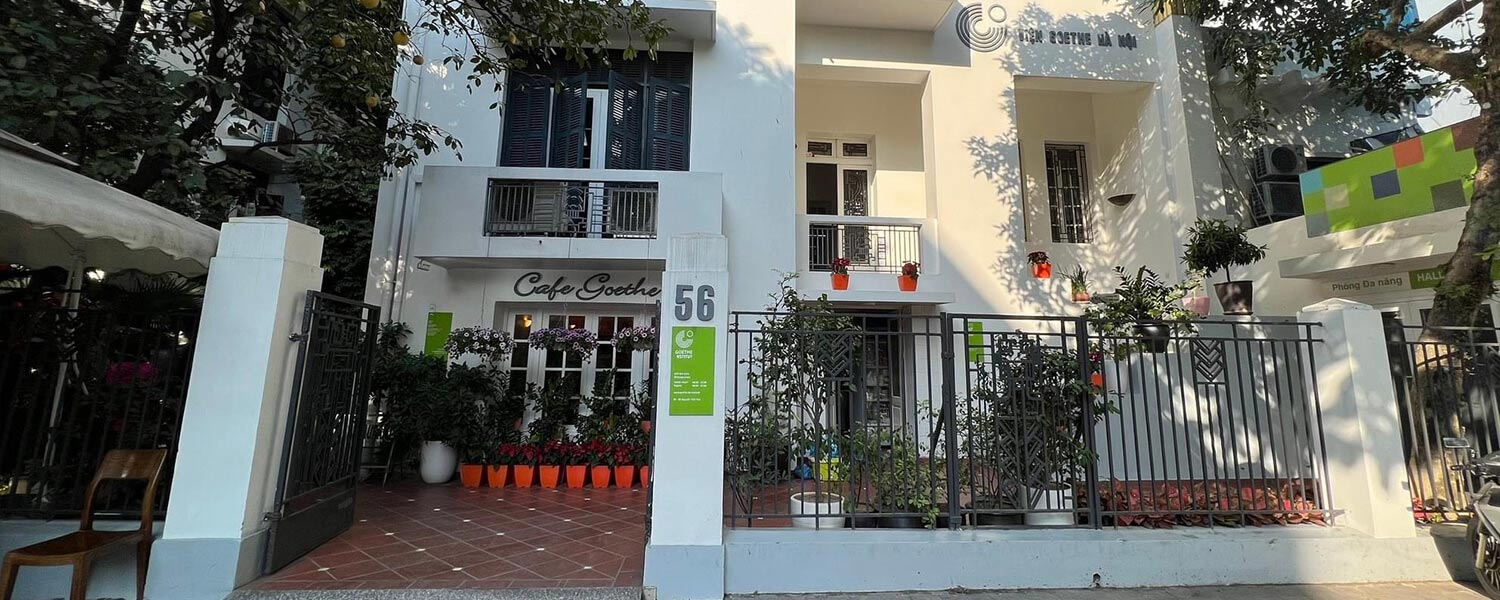Exterior view of Goethe-Institut Hanoi, a cultural and educational hub featuring a new high-performance audio system powered by Powersoft amplifiers.