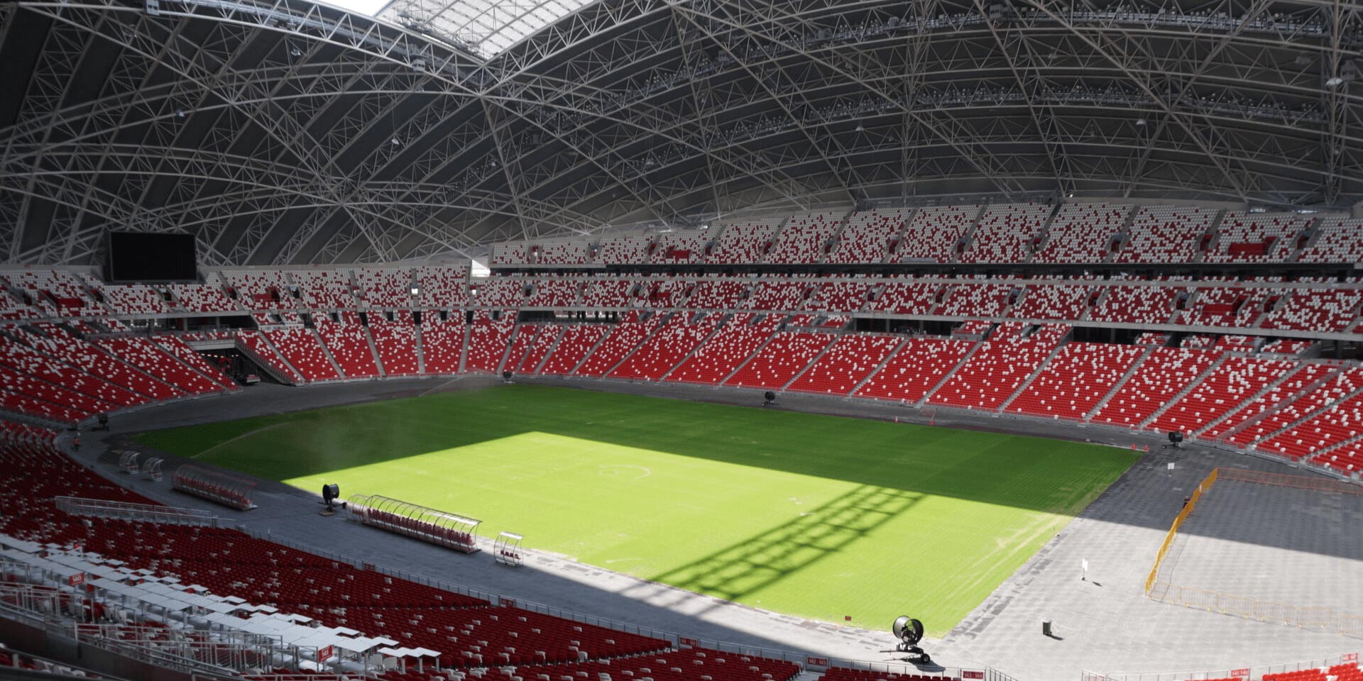 The state-of-the-art Singapore Sports Hub, featuring a world-class stadium equipped with Powersoft amplifiers for superior sound quality.
